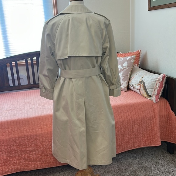 London Fog Classic Double Breasted Belted Wool zip out liner Trench Coat sz 8P - Picture 6 of 16